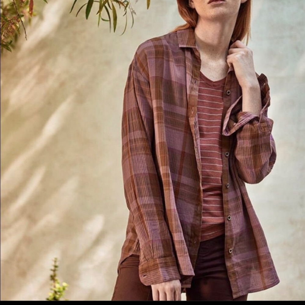 Prana Aconic Plaid Button-up Shirt Size Medium